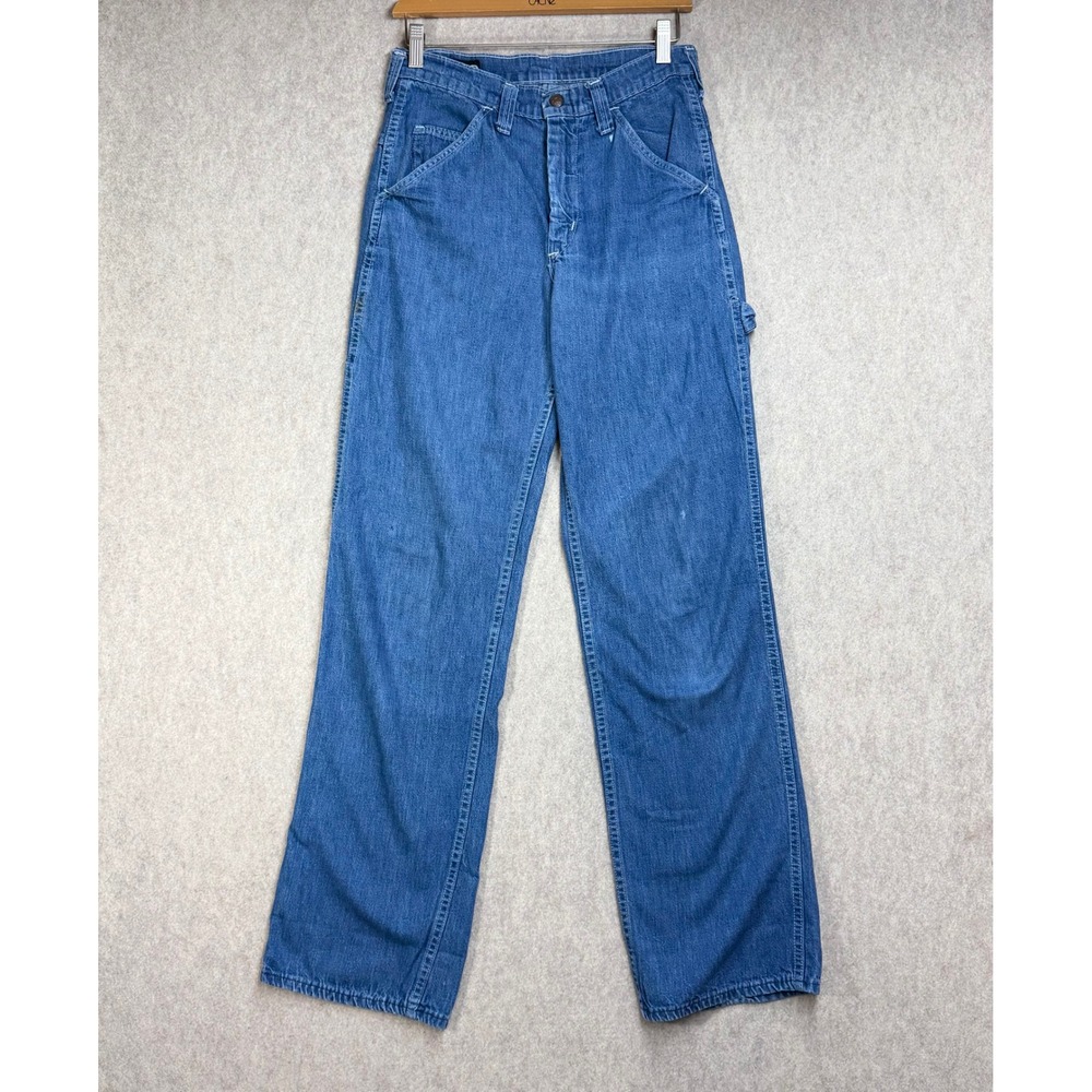Vintage 70s Gap Denim Painter Pants 30x33 Bubble Tag Star Snap Talon Zipper
